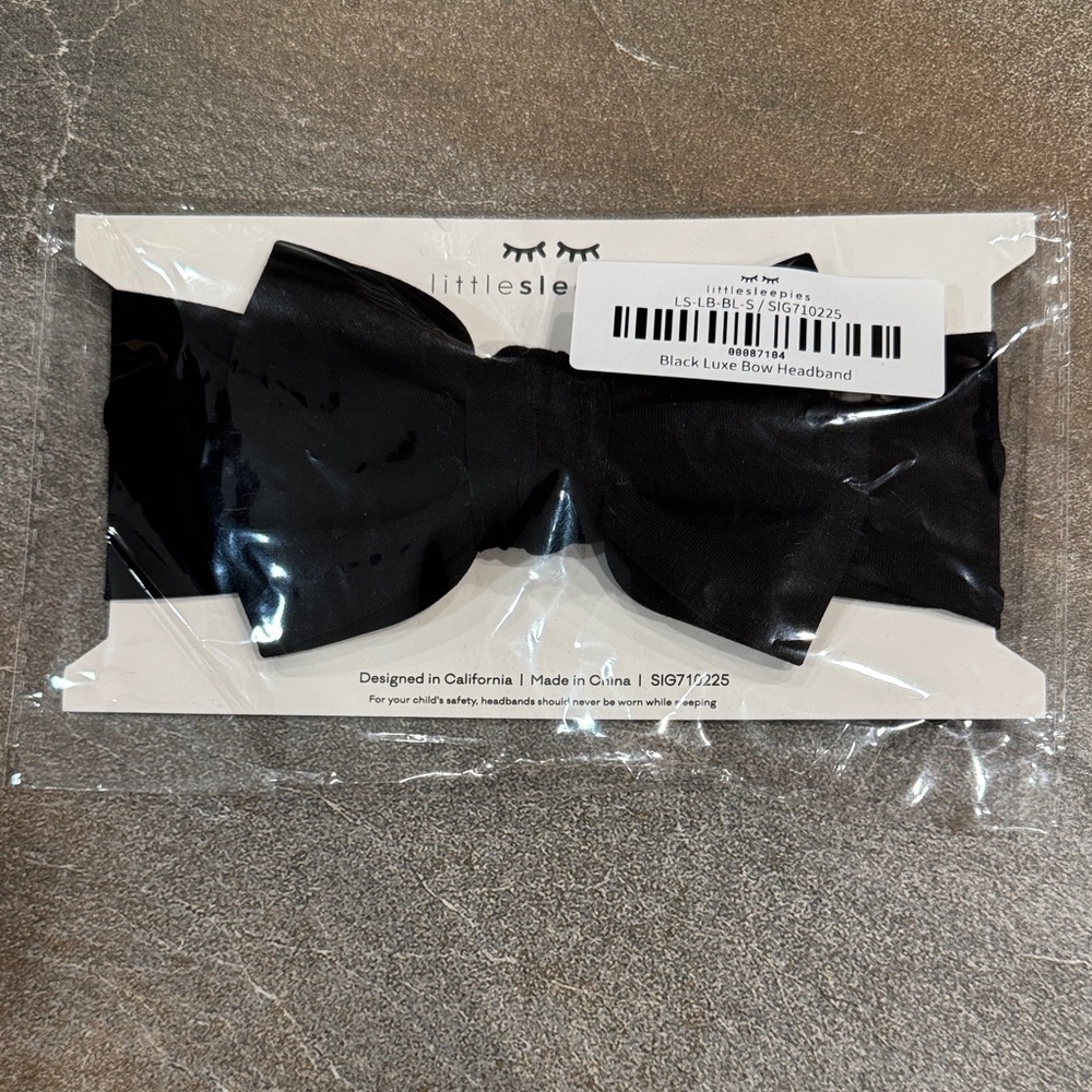 Little Sleepies Bamboo Black Bow Headband